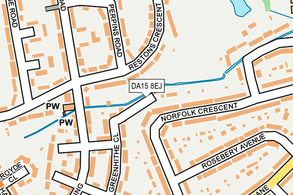 DA15 8EJ map - OS OpenMap – Local (Ordnance Survey)
