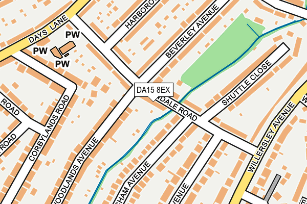 DA15 8EX map - OS OpenMap – Local (Ordnance Survey)