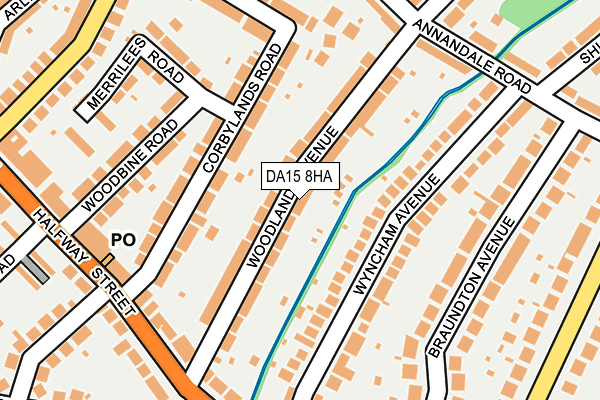 DA15 8HA map - OS OpenMap – Local (Ordnance Survey)