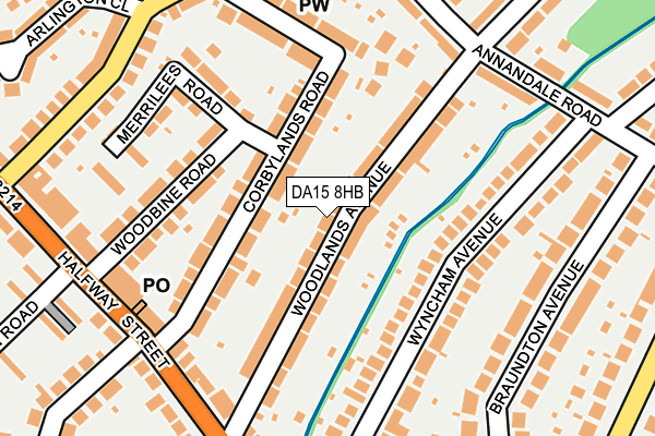 DA15 8HB map - OS OpenMap – Local (Ordnance Survey)