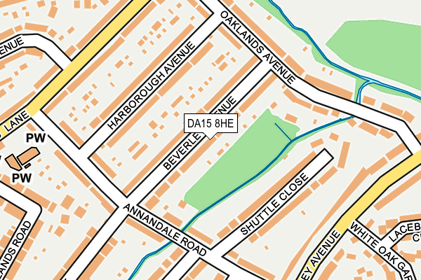 DA15 8HE map - OS OpenMap – Local (Ordnance Survey)