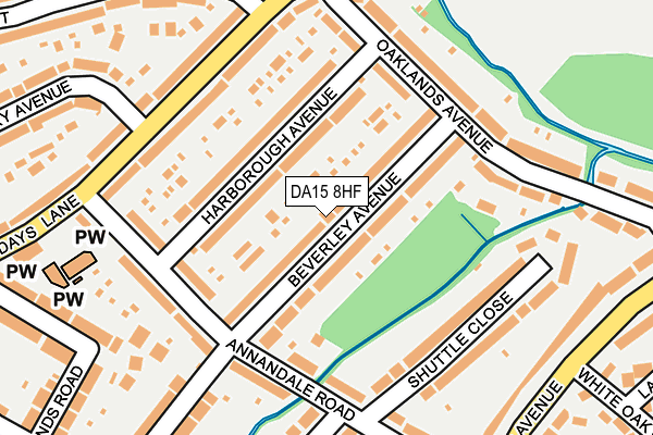 DA15 8HF map - OS OpenMap – Local (Ordnance Survey)