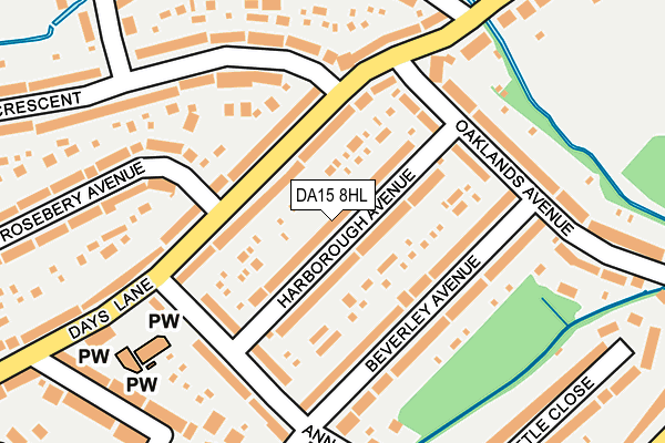 DA15 8HL map - OS OpenMap – Local (Ordnance Survey)