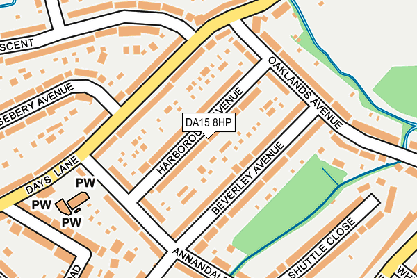 DA15 8HP map - OS OpenMap – Local (Ordnance Survey)