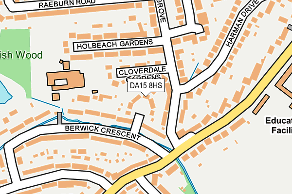 DA15 8HS map - OS OpenMap – Local (Ordnance Survey)