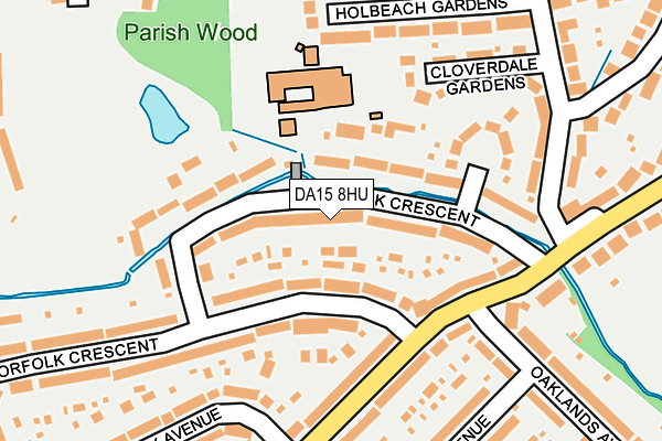 DA15 8HU map - OS OpenMap – Local (Ordnance Survey)