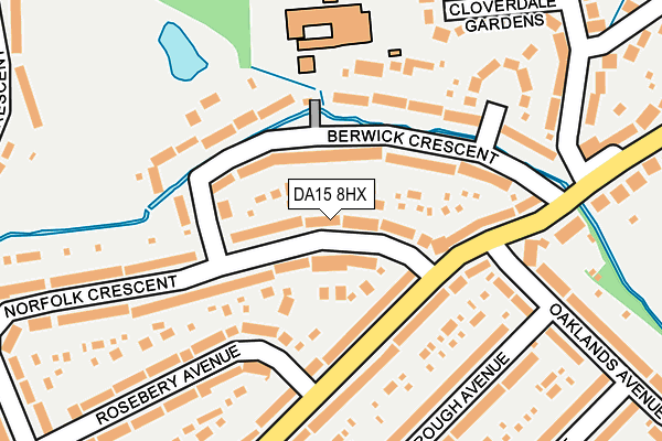 DA15 8HX map - OS OpenMap – Local (Ordnance Survey)