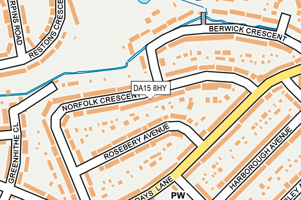 DA15 8HY map - OS OpenMap – Local (Ordnance Survey)