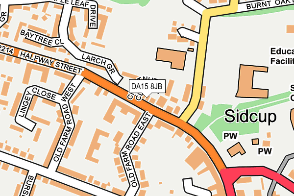 DA15 8JB map - OS OpenMap – Local (Ordnance Survey)