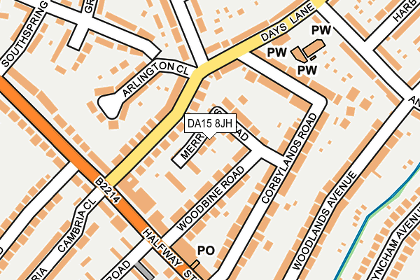 DA15 8JH map - OS OpenMap – Local (Ordnance Survey)