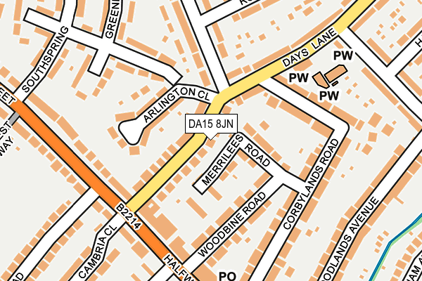 DA15 8JN map - OS OpenMap – Local (Ordnance Survey)