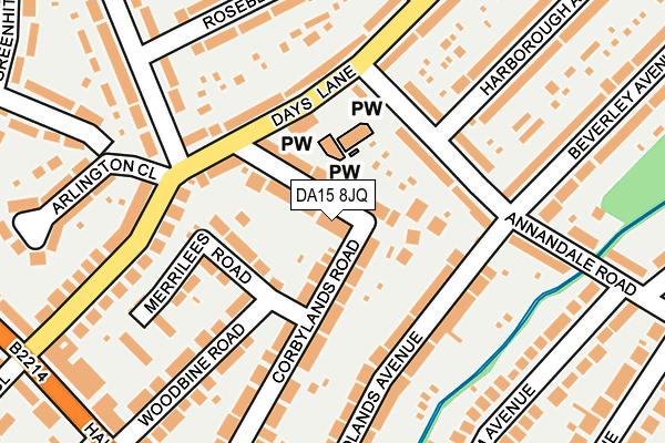 DA15 8JQ map - OS OpenMap – Local (Ordnance Survey)