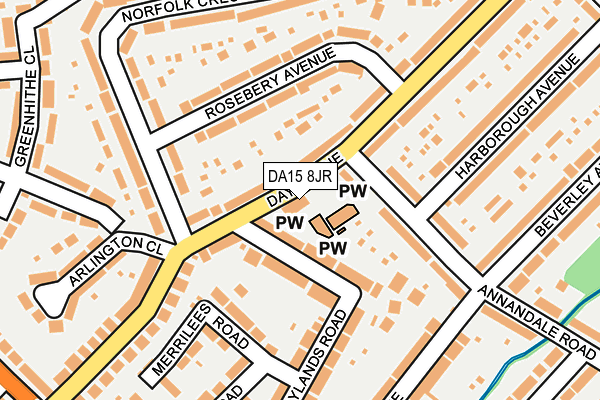 DA15 8JR map - OS OpenMap – Local (Ordnance Survey)