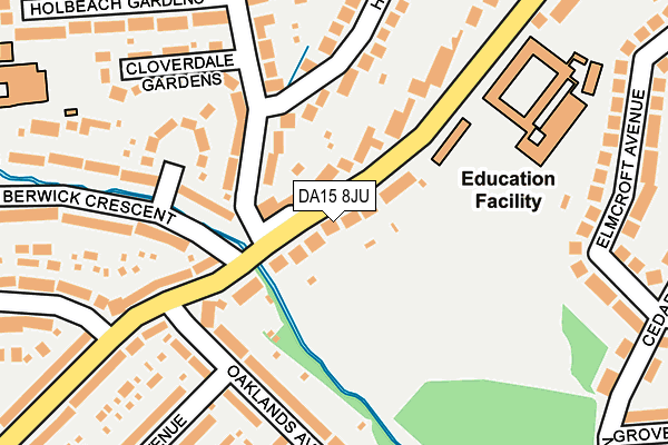 DA15 8JU map - OS OpenMap – Local (Ordnance Survey)