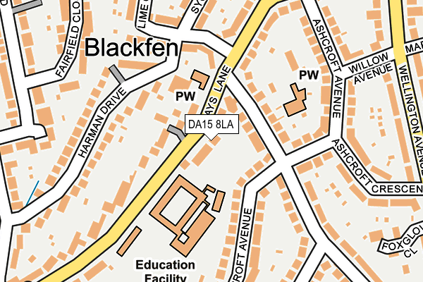 DA15 8LA map - OS OpenMap – Local (Ordnance Survey)