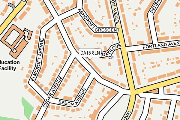 DA15 8LN map - OS OpenMap – Local (Ordnance Survey)