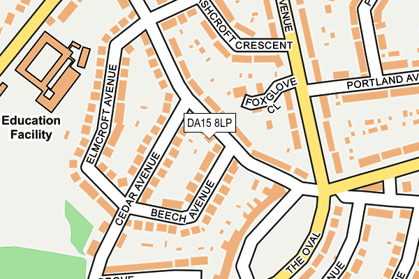 DA15 8LP map - OS OpenMap – Local (Ordnance Survey)