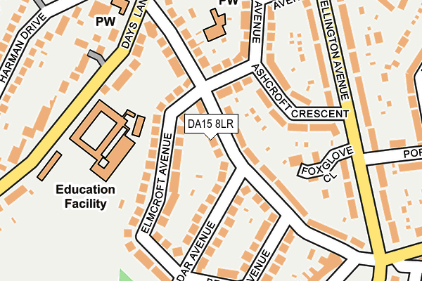 DA15 8LR map - OS OpenMap – Local (Ordnance Survey)