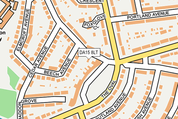 DA15 8LT map - OS OpenMap – Local (Ordnance Survey)