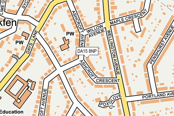 DA15 8NP map - OS OpenMap – Local (Ordnance Survey)