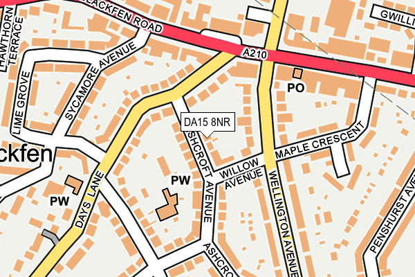 DA15 8NR map - OS OpenMap – Local (Ordnance Survey)