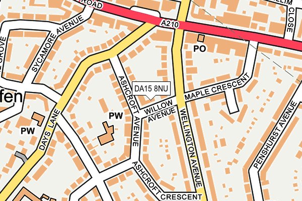 DA15 8NU map - OS OpenMap – Local (Ordnance Survey)