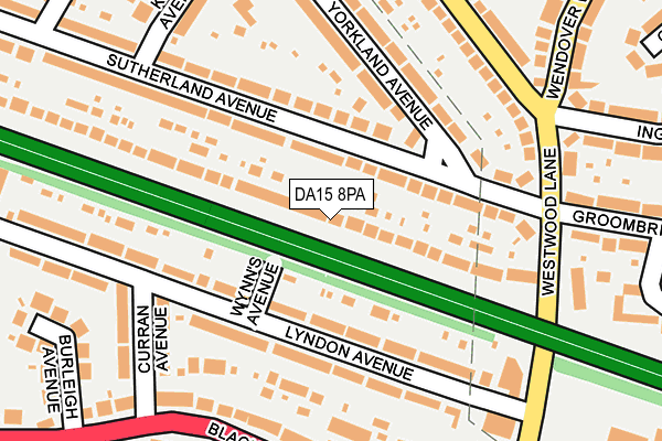 DA15 8PA map - OS OpenMap – Local (Ordnance Survey)