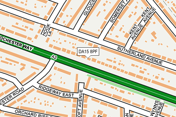 DA15 8PF map - OS OpenMap – Local (Ordnance Survey)