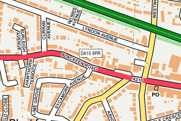 DA15 8PR map - OS OpenMap – Local (Ordnance Survey)