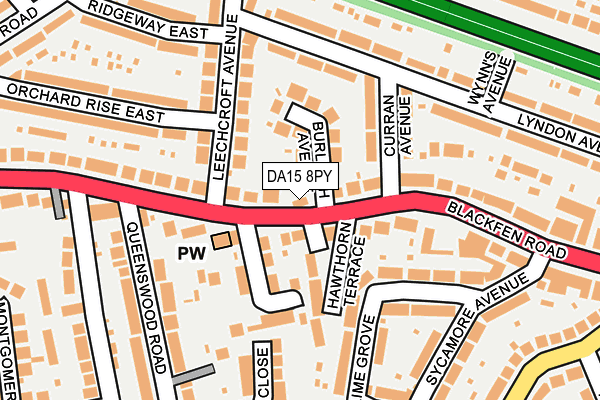 DA15 8PY map - OS OpenMap – Local (Ordnance Survey)