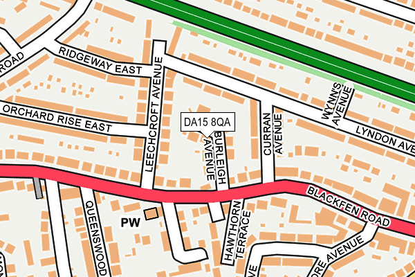 DA15 8QA map - OS OpenMap – Local (Ordnance Survey)