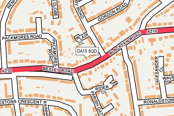 DA15 8QD map - OS OpenMap – Local (Ordnance Survey)
