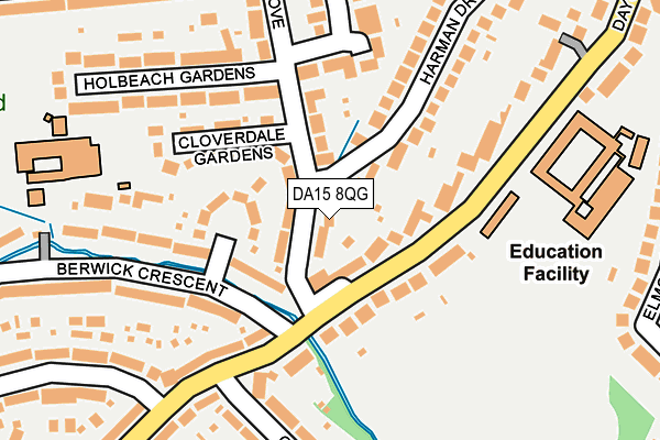 DA15 8QG map - OS OpenMap – Local (Ordnance Survey)