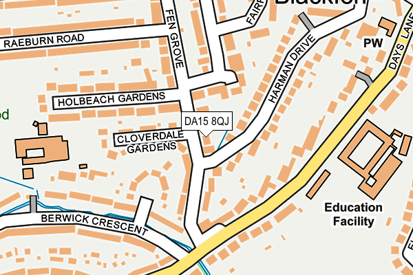 DA15 8QJ map - OS OpenMap – Local (Ordnance Survey)
