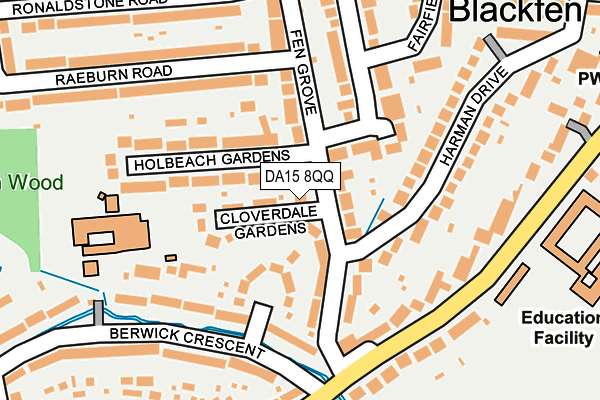 DA15 8QQ map - OS OpenMap – Local (Ordnance Survey)