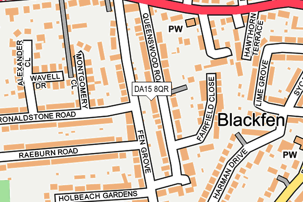 DA15 8QR map - OS OpenMap – Local (Ordnance Survey)