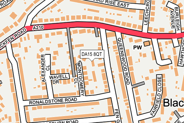 DA15 8QT map - OS OpenMap – Local (Ordnance Survey)