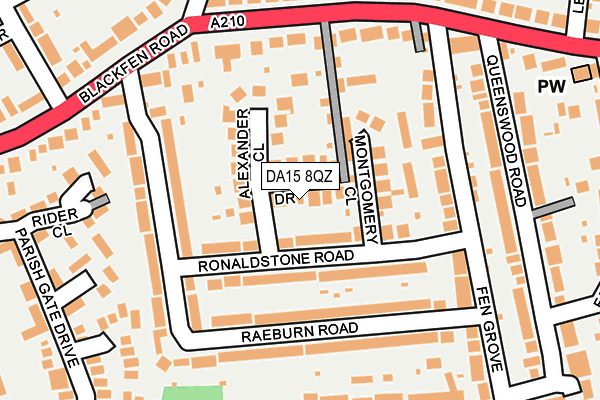 DA15 8QZ map - OS OpenMap – Local (Ordnance Survey)