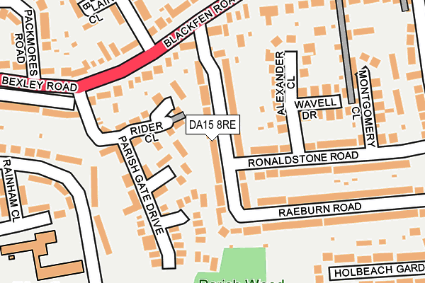 DA15 8RE map - OS OpenMap – Local (Ordnance Survey)