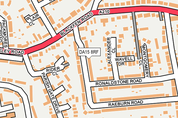 DA15 8RF map - OS OpenMap – Local (Ordnance Survey)