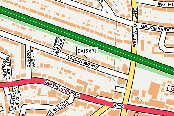 DA15 8RJ map - OS OpenMap – Local (Ordnance Survey)