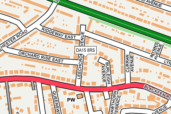 DA15 8RS map - OS OpenMap – Local (Ordnance Survey)