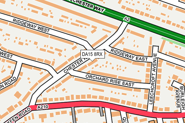 DA15 8RX map - OS OpenMap – Local (Ordnance Survey)