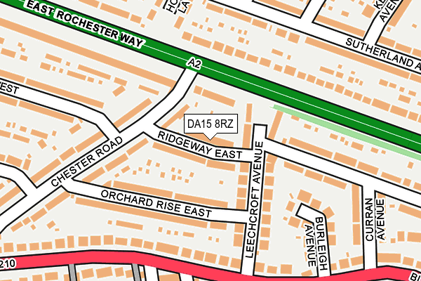 DA15 8RZ map - OS OpenMap – Local (Ordnance Survey)