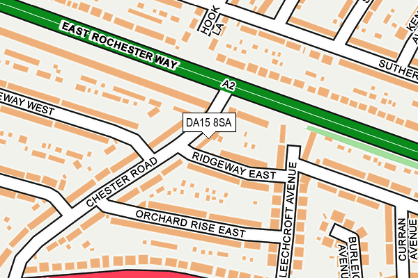 DA15 8SA map - OS OpenMap – Local (Ordnance Survey)