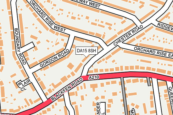 DA15 8SH map - OS OpenMap – Local (Ordnance Survey)
