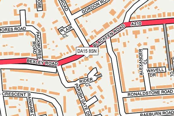 DA15 8SN map - OS OpenMap – Local (Ordnance Survey)
