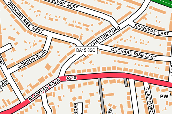 DA15 8SQ map - OS OpenMap – Local (Ordnance Survey)