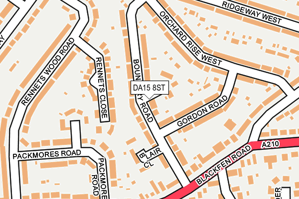 DA15 8ST map - OS OpenMap – Local (Ordnance Survey)