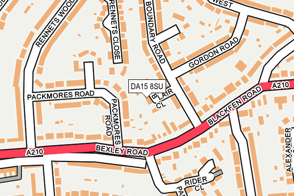 DA15 8SU map - OS OpenMap – Local (Ordnance Survey)